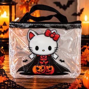 Hello Kitty Halloween Bag Black Dress Clear 6.5 x 5.5 in